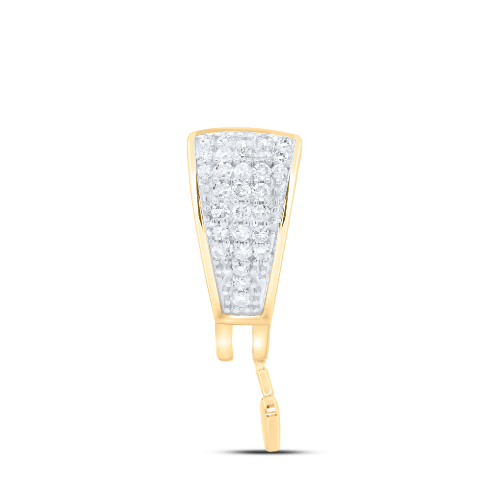 10K Yellow Gold 1/10Ctw Natural Diamond Bail