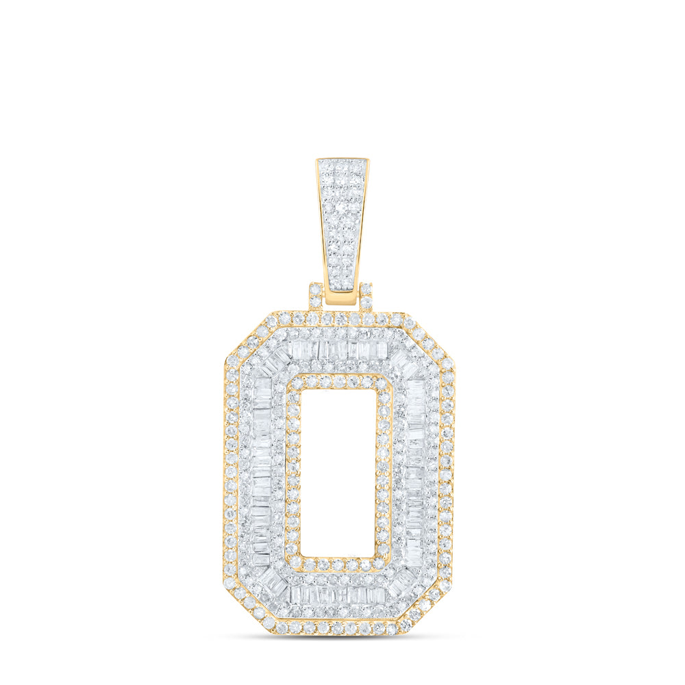 10kt Yellow Gold Diamond Initial Mens Pendant