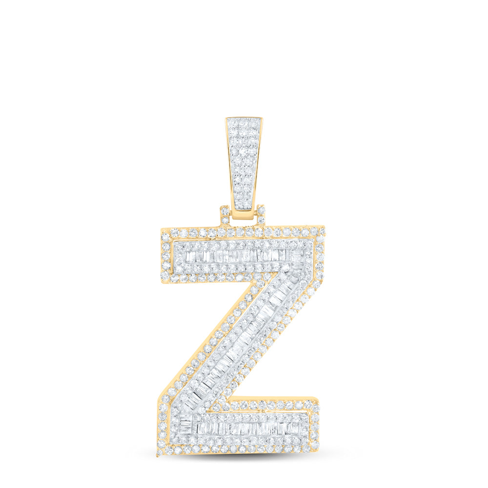 10kt Yellow Gold Diamond Initial Mens Pendant