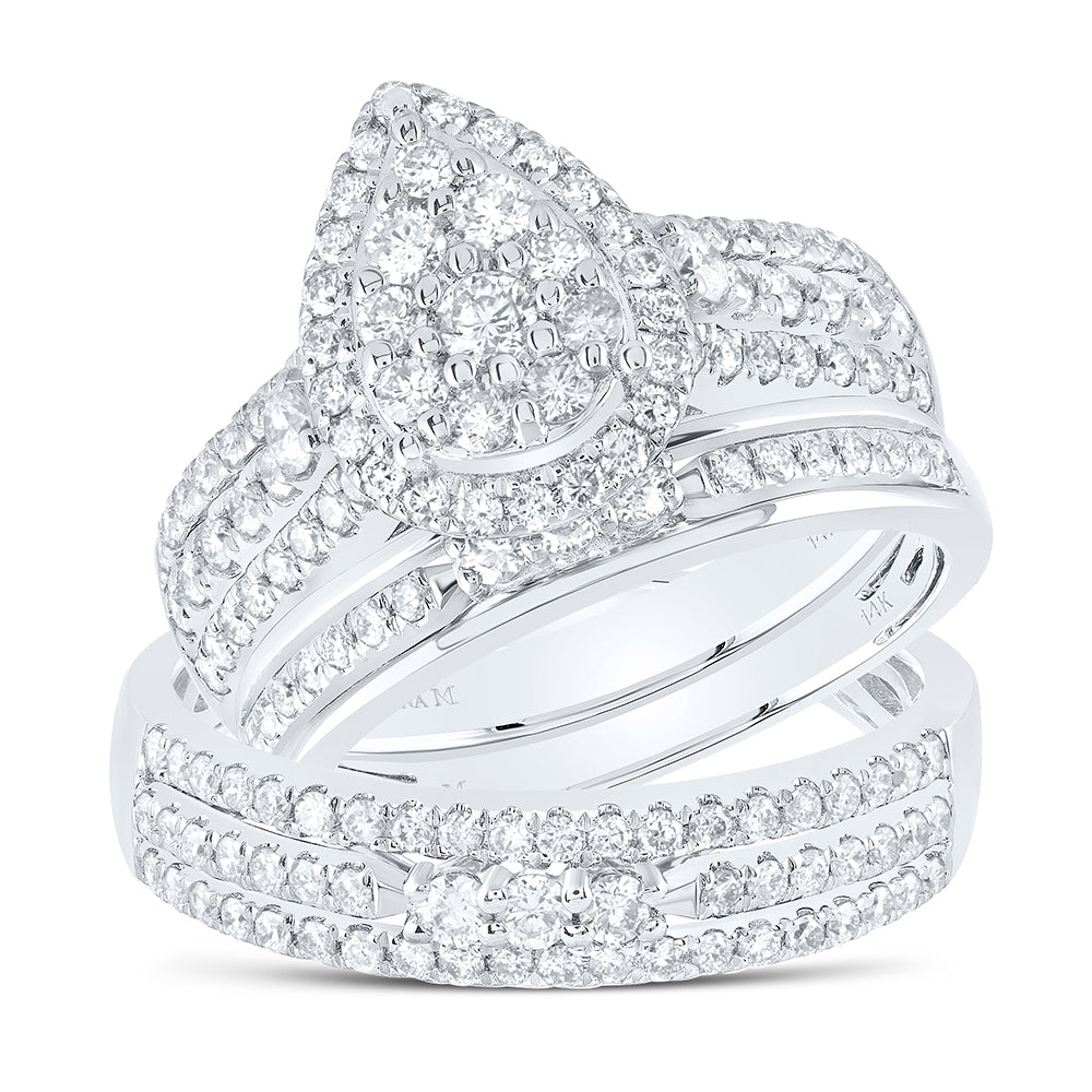 14kt Yellow Or White Gold 1 5/8 Ctw Diamond Ana M Trio Set