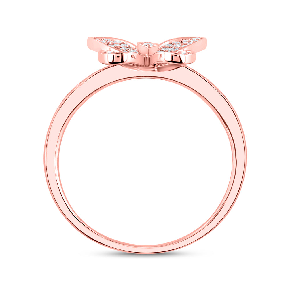 10kt Yellow Or White Or Rose Gold 1/3 Ctw Dia Nk Butterfly Fashion Ring