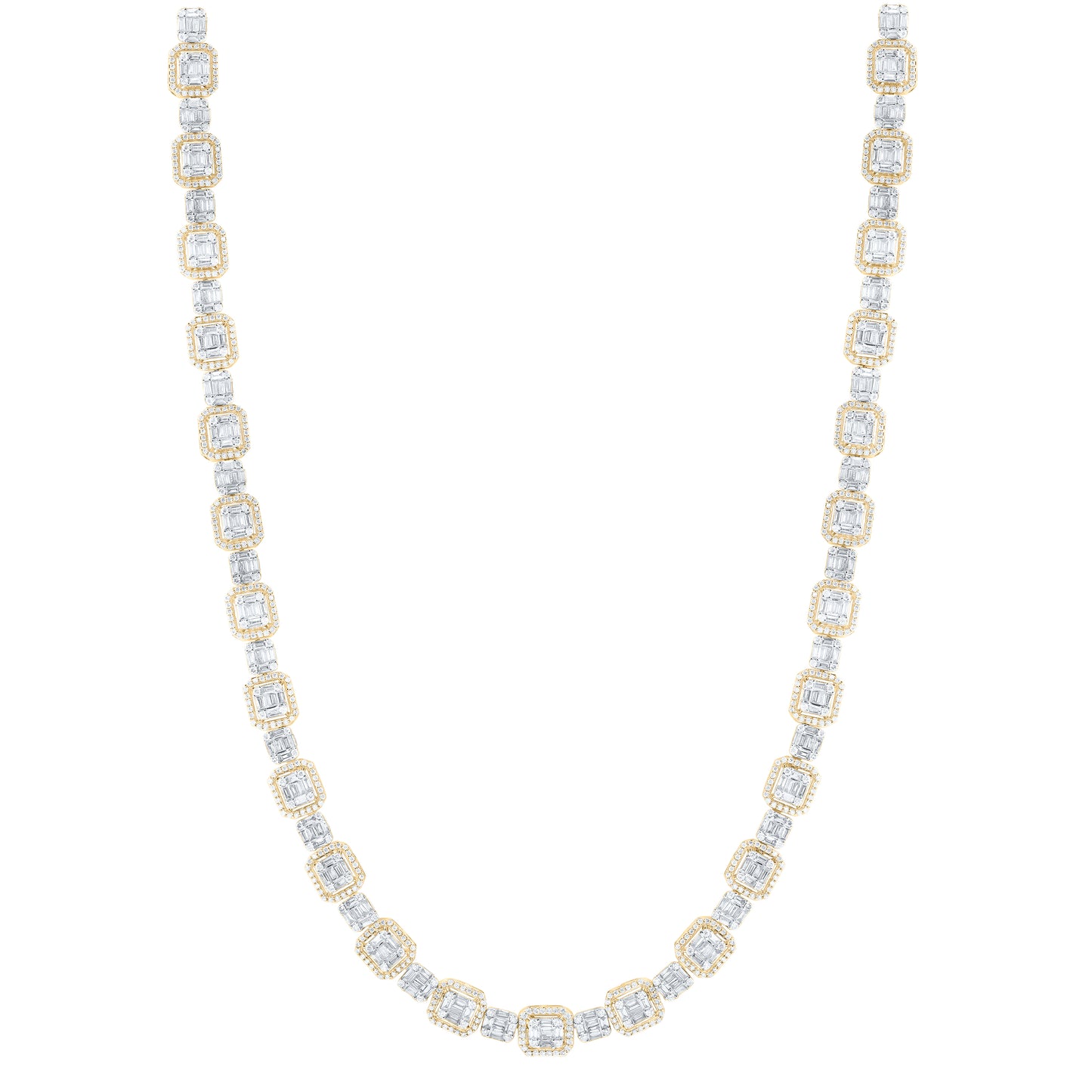 14K Yellow Gold 9 3/4 Ctw Diamond Fashion Necklace (18 Inch)