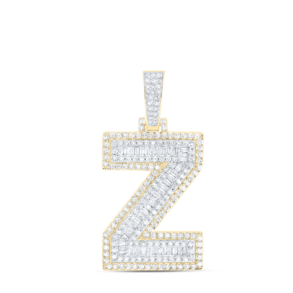 10kt Yellow Gold Diamond Initial Mens Pendant