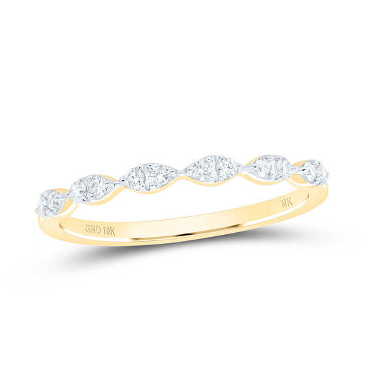 10kt Yellow Gold 1/6 Cttw Diamond Stackable Wedding Engagement Anniversary Band, Women Size: 5-9