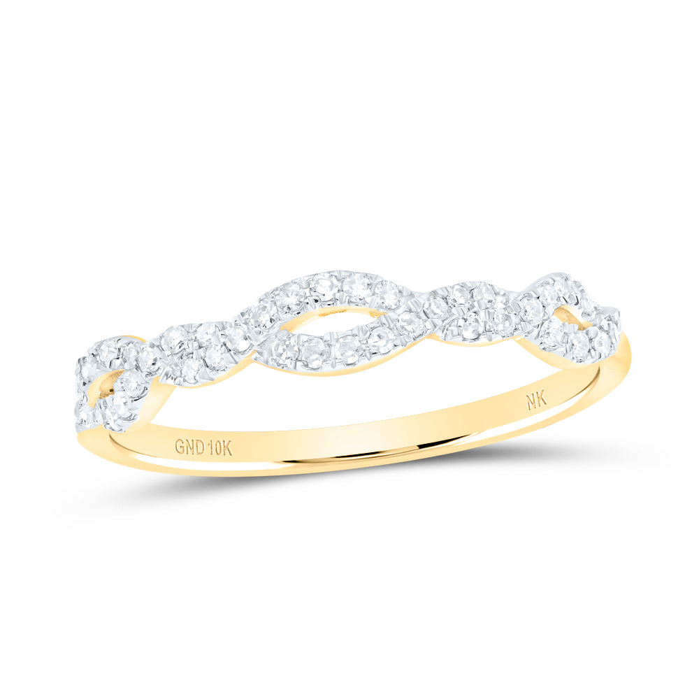 10kt Yellow Gold 1/6 Cttw Diamond Wedding Engagement Anniversary Stackable Band, Women Size: 5-9