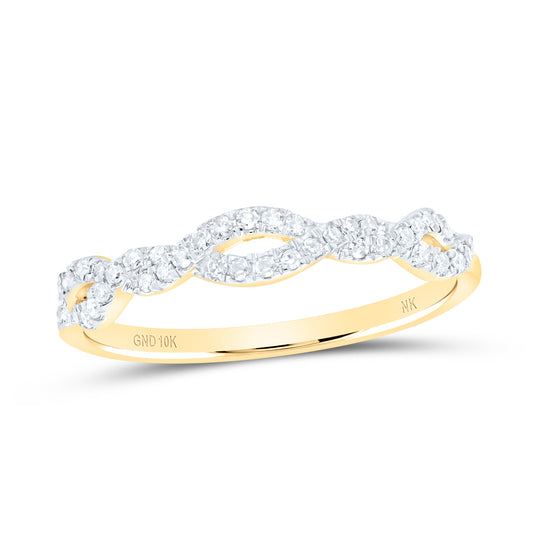 10kt Yellow Gold 1/6 Cttw Diamond Wedding Engagement Anniversary Stackable Band, Women Size: 5-9