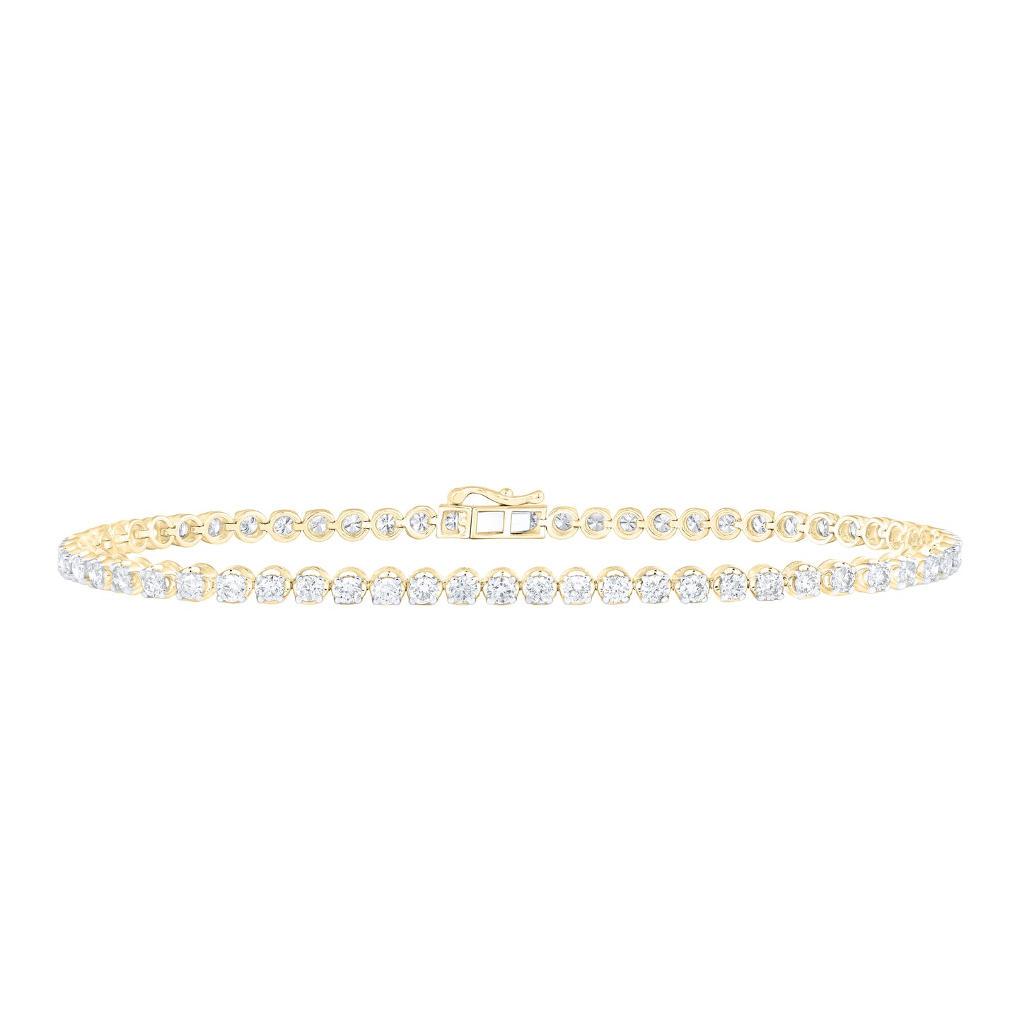 10K Yellow Gold 4 1/5 Ctw Diamond Mens Solitaire Bracelet (8.50 Inch)