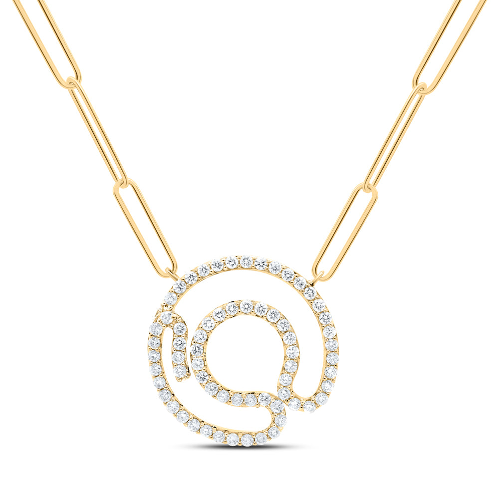 10kt Yellow Or White Gold Diamond Initial Necklace, Length: 18 Inch