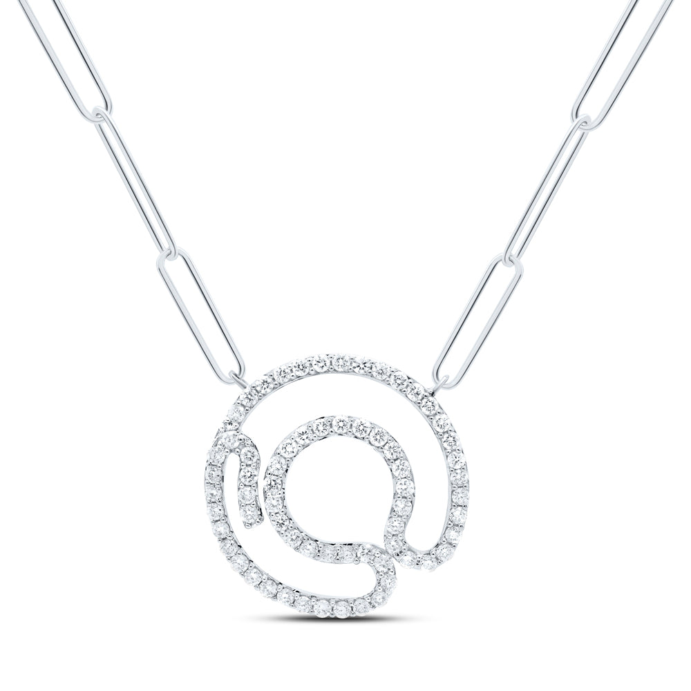 10kt Yellow Or White Gold Diamond Initial Necklace, Length: 18 Inch