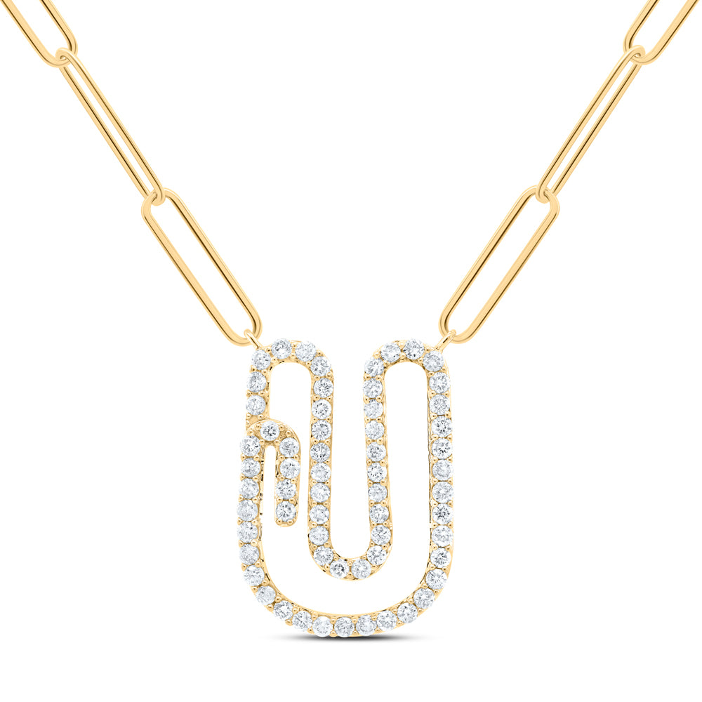 10kt Yellow Or White Gold Diamond Initial Necklace, Length: 18 Inch