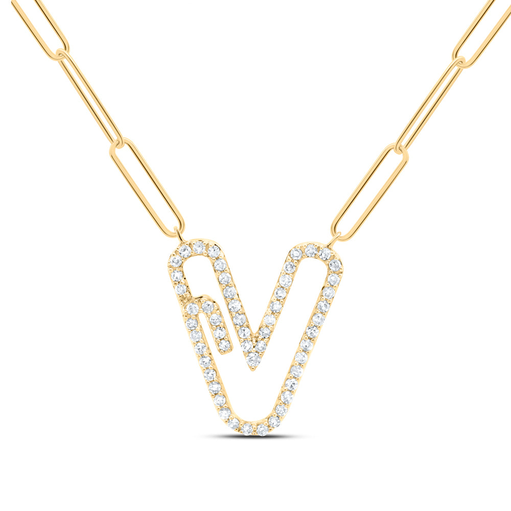 10kt Yellow Or White Gold Diamond Initial Necklace, Length: 18 Inch