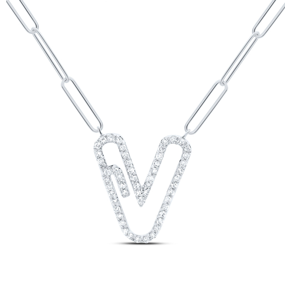 10kt Yellow Or White Gold Diamond Initial Necklace, Length: 18 Inch
