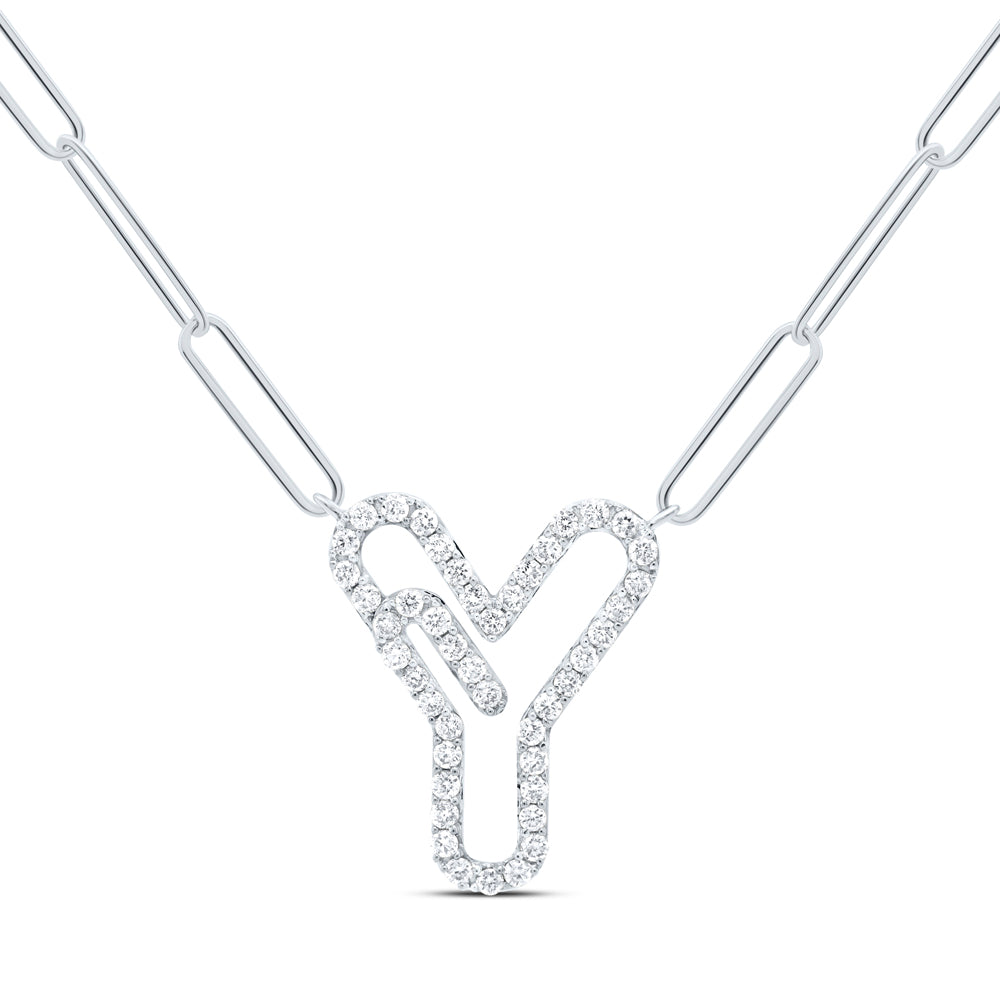 10kt Yellow Or White Gold Diamond Initial Necklace, Length: 18 Inch