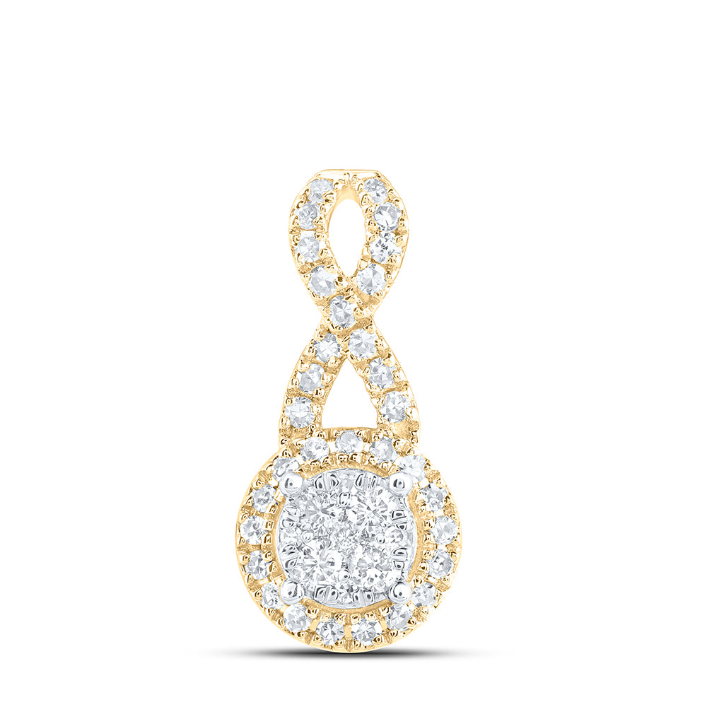 10kt Yellow Or White Gold Diamond Fashion Round Pendant
