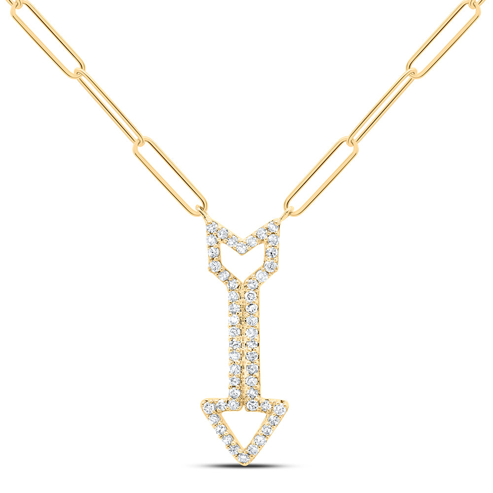 10kt Yellow Gold 1/4 Cttw Diamond Fashion Necklace, Length: 18 Inch