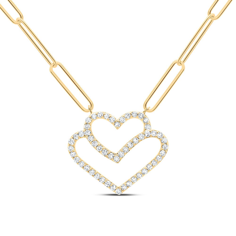 10kt Yellow Gold 1/4 Cttw Diamond Fashion Necklace, Length: 18 Inch