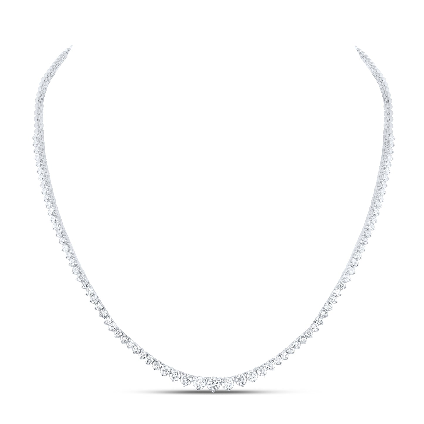 14kt White Gold 5 Cttw Diamond Fashion Necklace -, Length: 17 Inch
