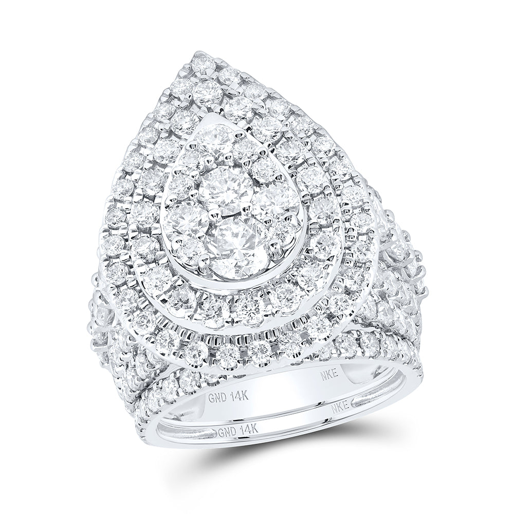 14kt Yellow Or White Gold Natural Diamond Fashion Wedding Engagement Anniversary Bridal Set