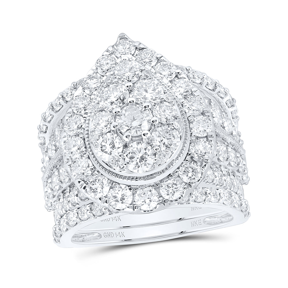 14K White Gold 5 Cwt Diamond 1/4 Ct Fashion Bridal Set, Womens Size: 5-9