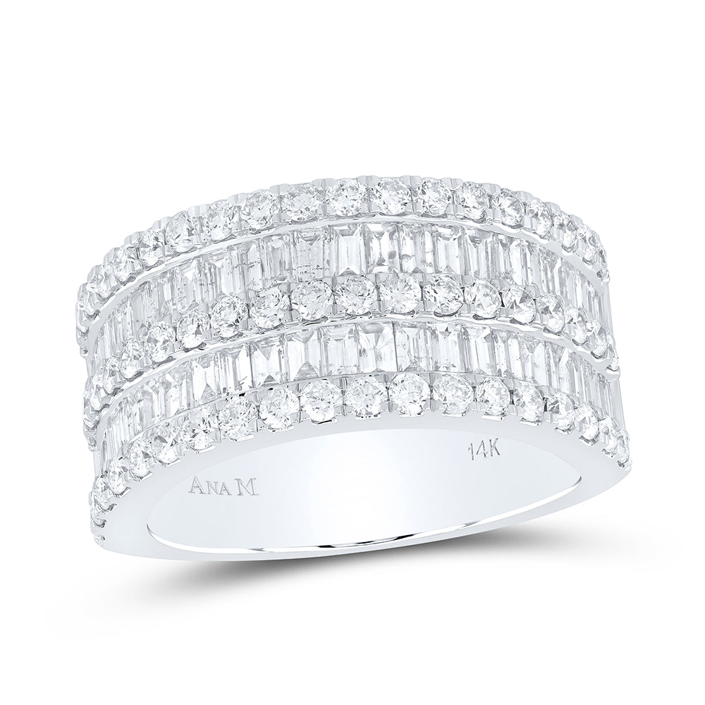 14kt White Gold 2 1/3 Cttw Diamond Ana M Wedding Engagement Fashion Band, Women Size: 5-9