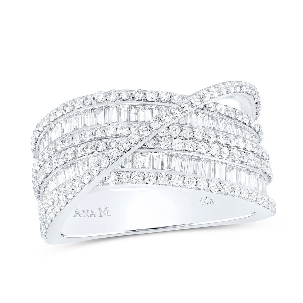 14kt White Gold 1 5/8 Cttw Diamond Ana M Wedding Engagement Fashion Band, Women Size: 5-9