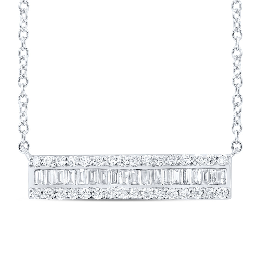 14kt White Gold 1/3 Cttw Diamond Ana M Fashion Necklace, Length: 18 Inch