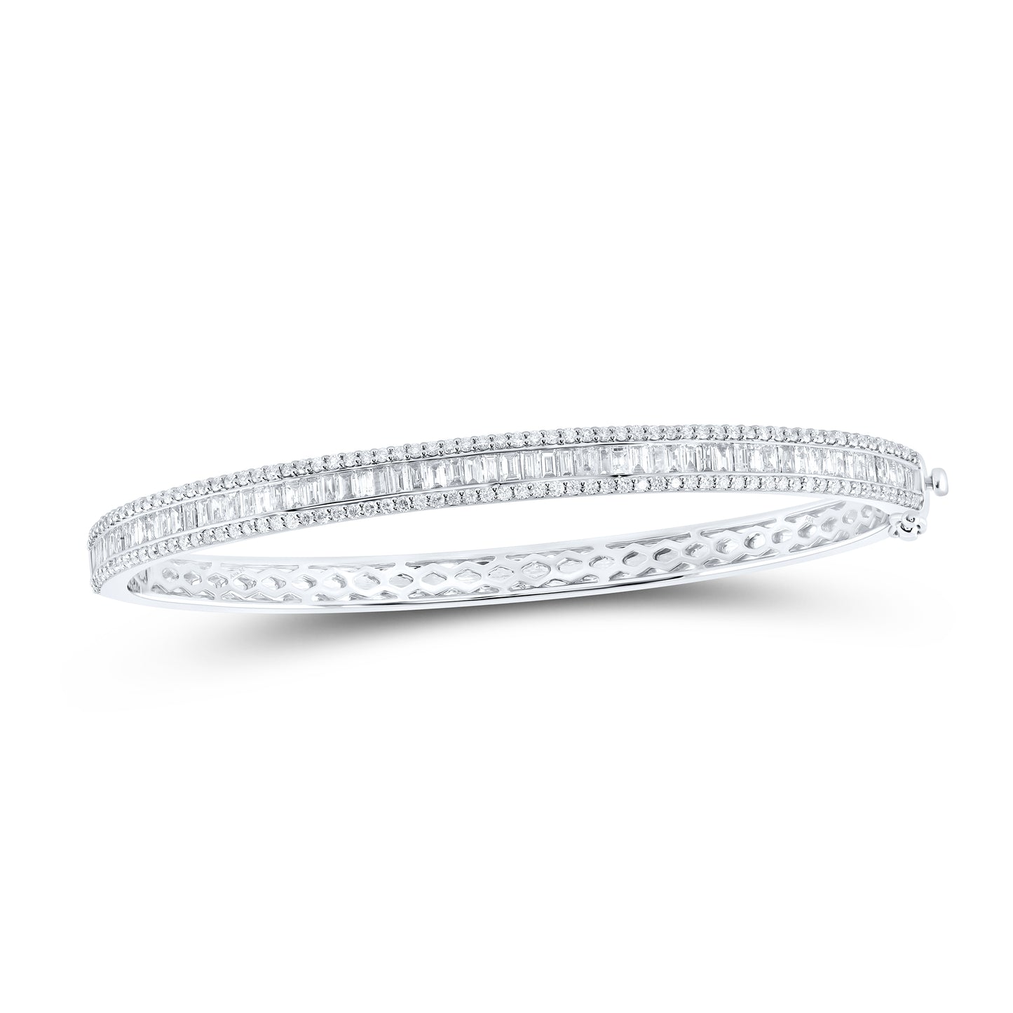 14kt Yellow Or White Gold Diamond Ana M Fashion Bangle (60x48mm)