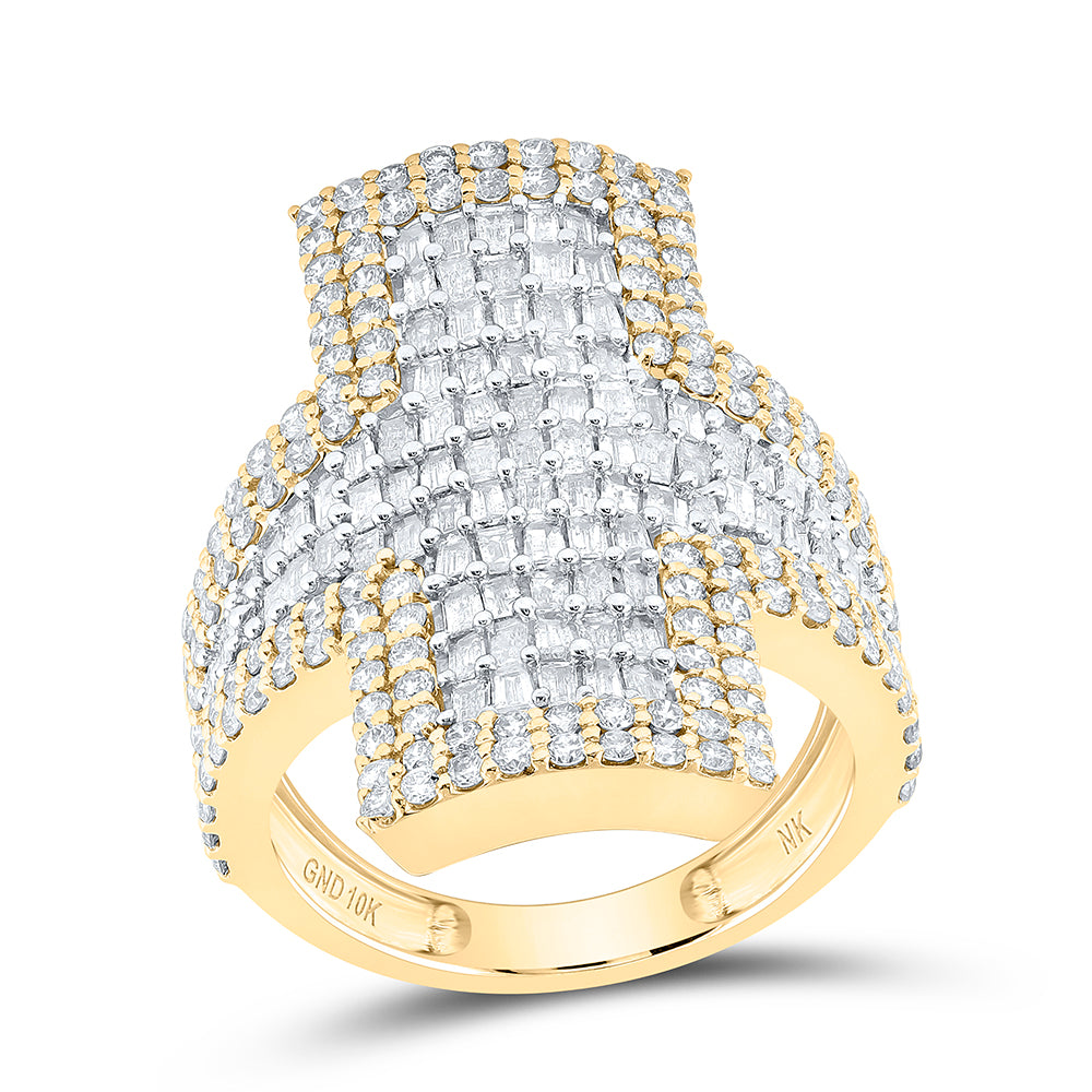 10kt Yellow Gold 2 1/3 Cttw Diamond Ladies Bridal Wedding Engagement Anniversary Ring, Women Size: 5-9