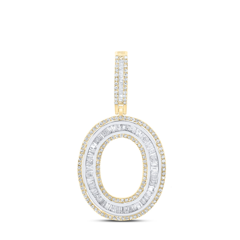 10k Yellow Gold Diamond Initial Mens Pendant