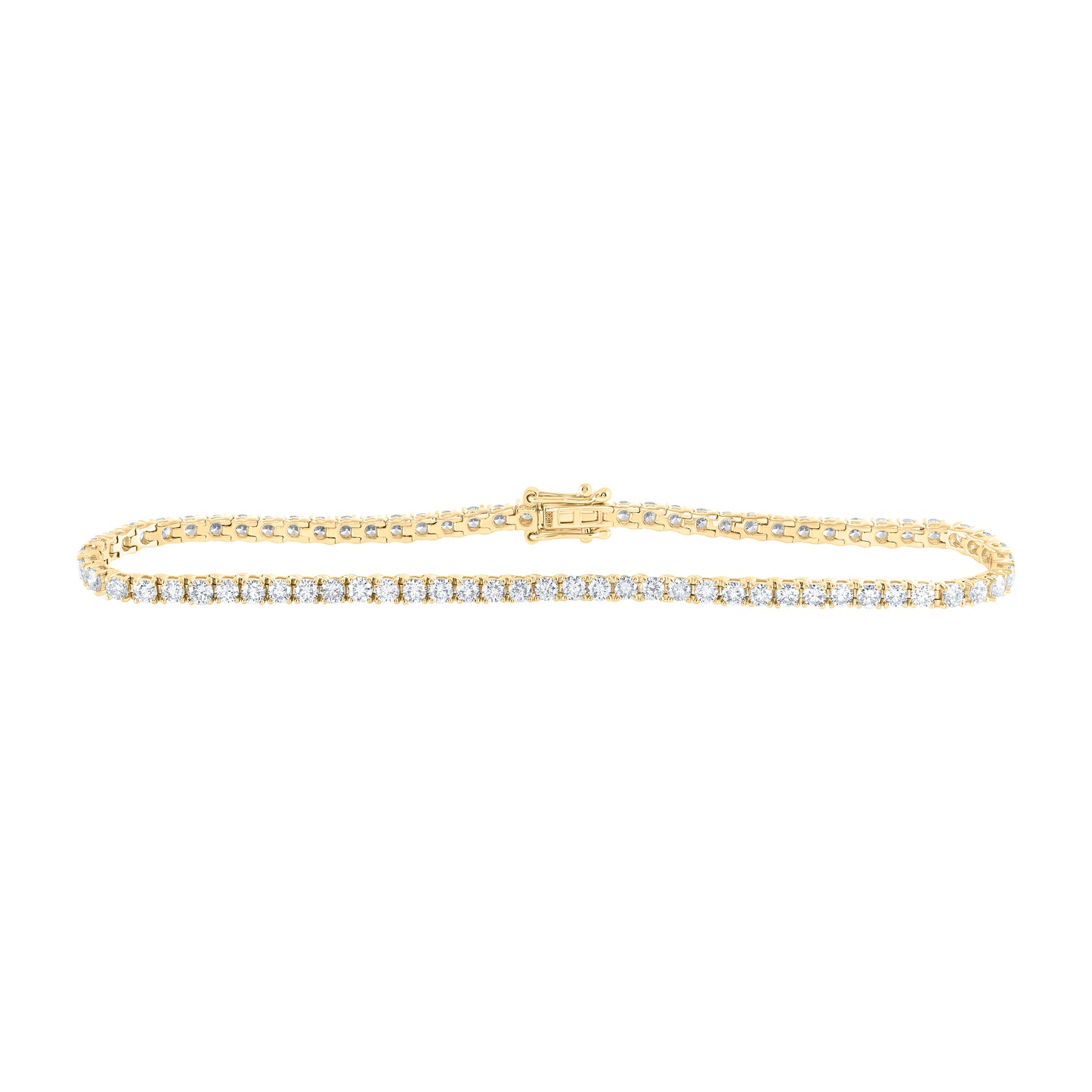 14kt Yellow Gold 3 Cttw Diamond Tennis Bracelet, Length: 7 Inch