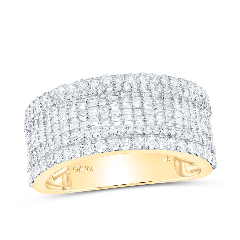 10kt Yellow Gold 1 3/4 Cttw Diamond Mens Band, Men Size: 8-12