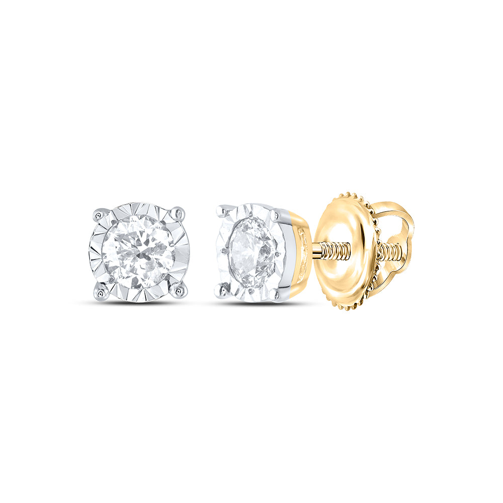 10kt Yellow Gold 1/3 Cttw Diamond Fashion Stud Earring