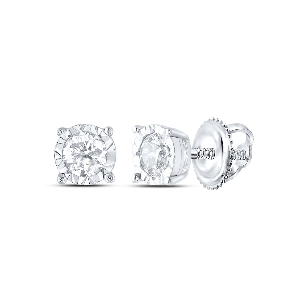 10kt White Gold 1/3 Cttw Diamond Fashion Stud Earring