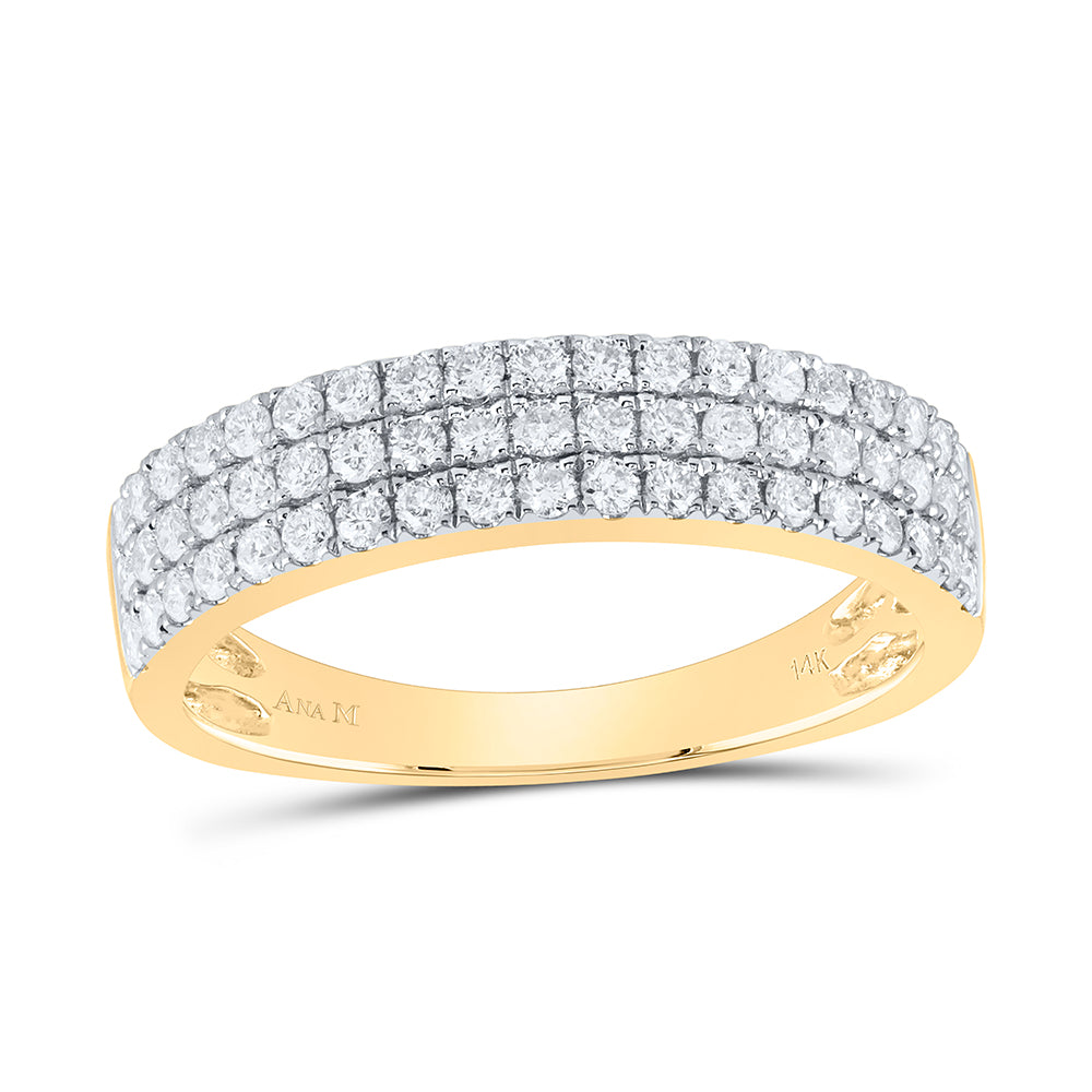 14kt Yellow Or White Gold Diamond Ana M Mens Band