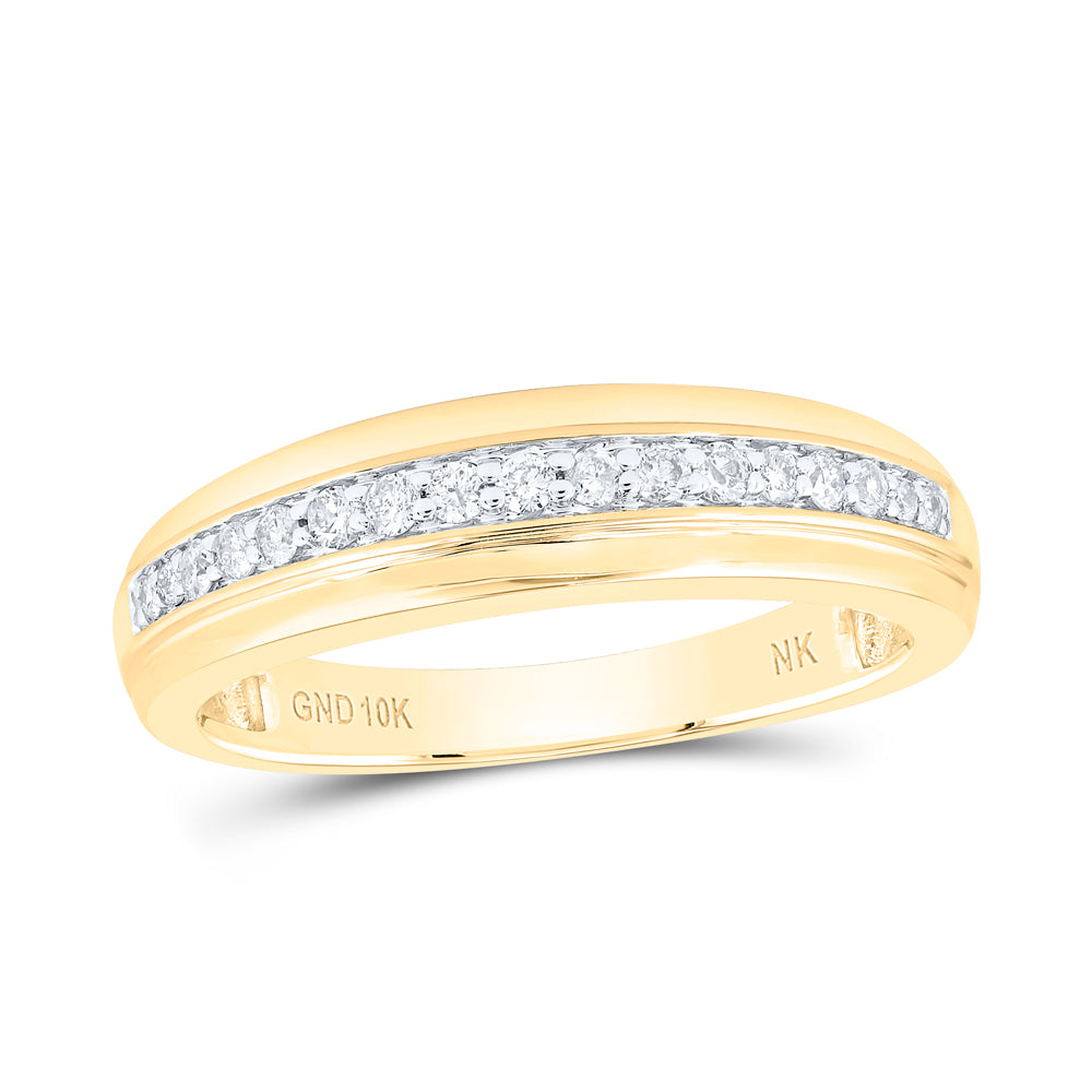 10kt Yellow Gold His & Hers 1 Cttw Diamond Marquise Shape Bridal Wedding Ring Band Set, Women Size: 5-9, Men Size: 8-12