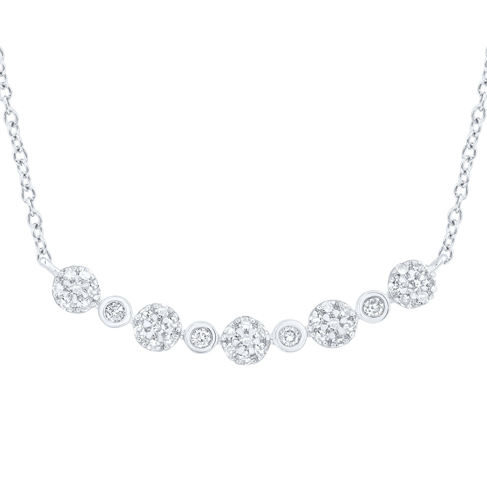 10kt Yellow Or White Or Rose Gold Diamond Fashion Necklace, Length: 18 Inch
