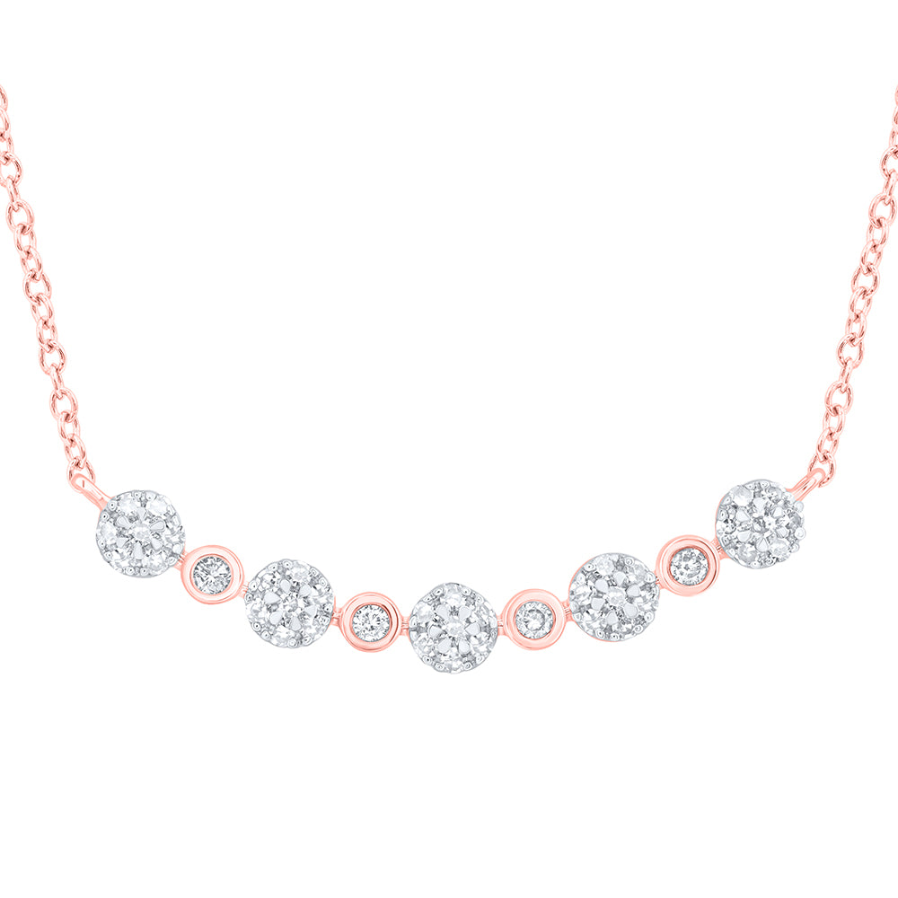 10kt Yellow Or White Or Rose Gold Diamond Fashion Necklace, Length: 18 Inch