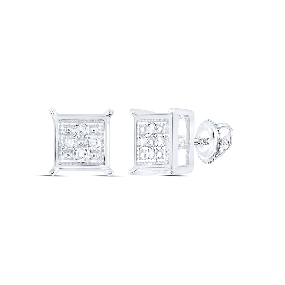 Sterling Silver 0.03Ctw Natural Diamond P4 Gift Earring