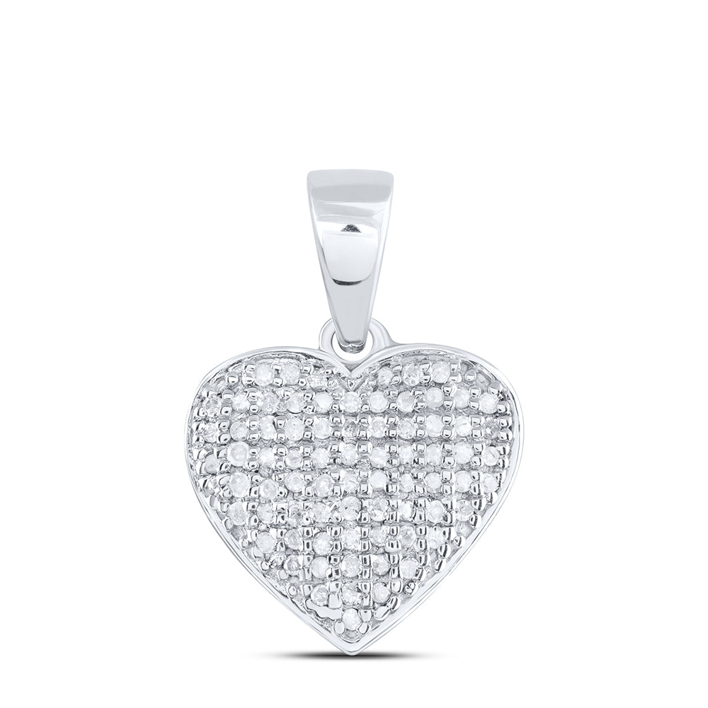 Sterling Silver 1/8 Cttw Diamond Heart Pendant
