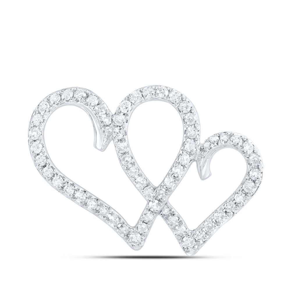 10kt Yellow Or White Gold Diamond Heart Pendant