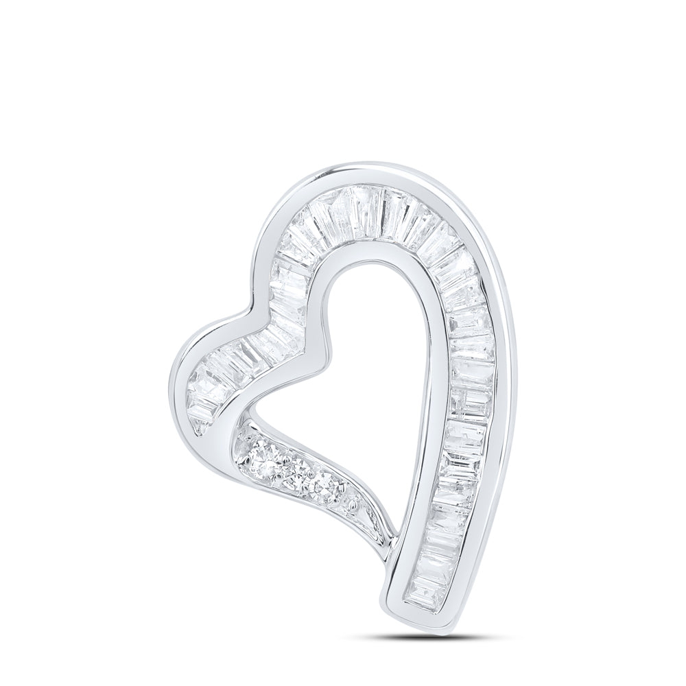 10kt Yellow Or White Gold Diamond Heart Pendant