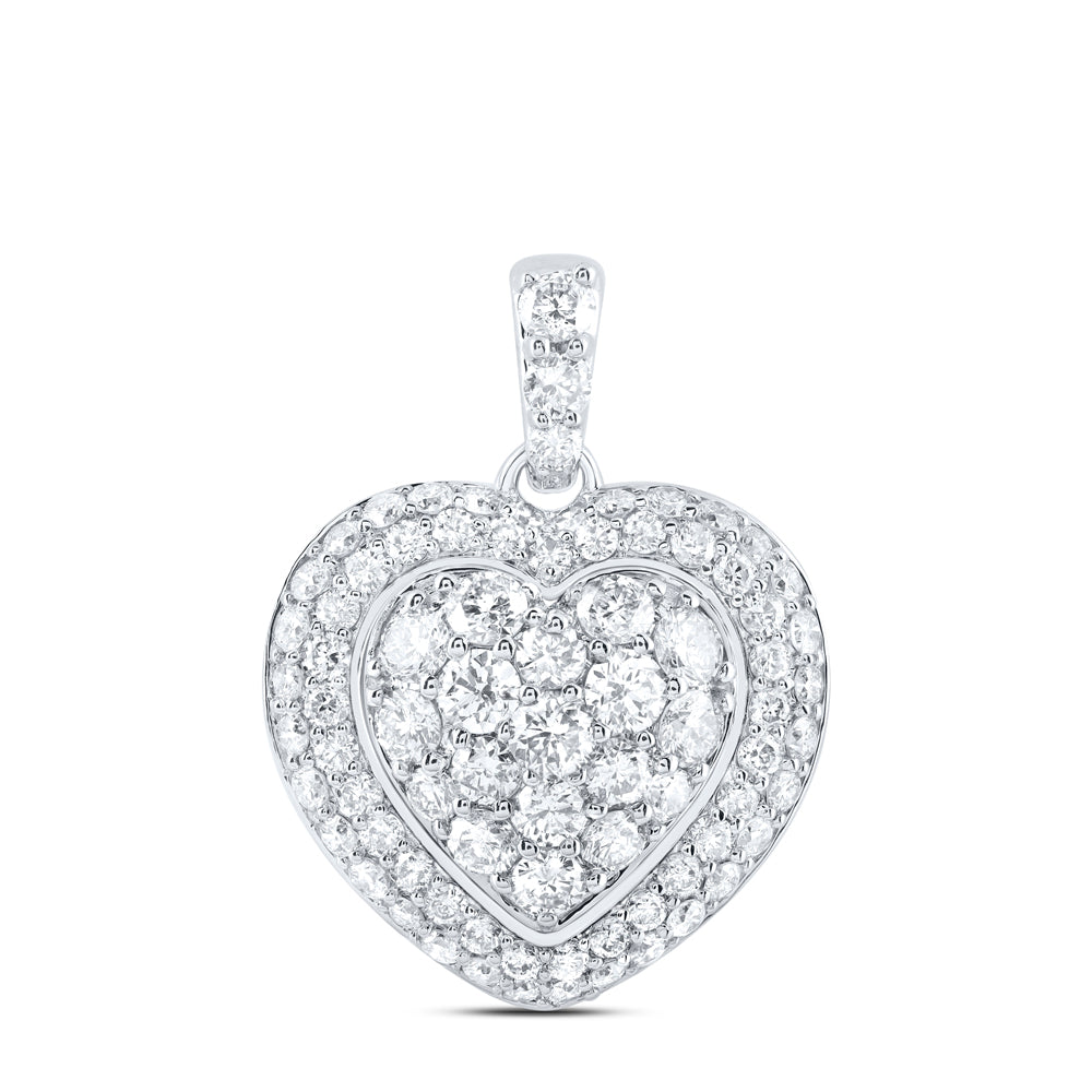 10kt Yellow Or White Gold Diamond Heart Pendant