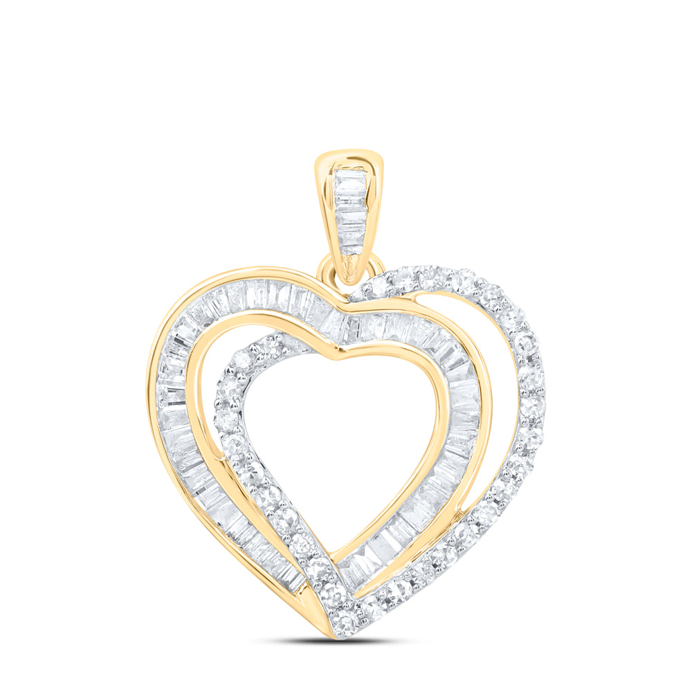 10kt Yellow Or White Gold Diamond Heart Pendant