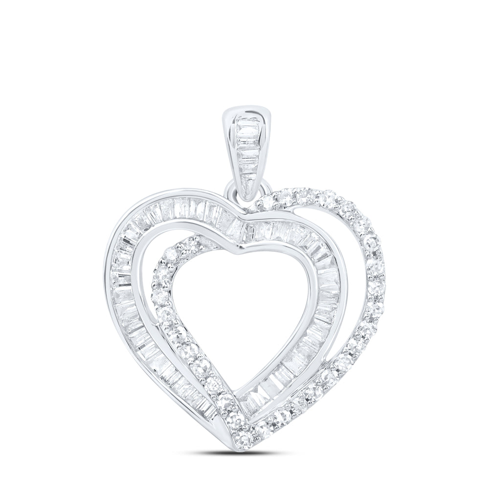 10kt Yellow Or White Gold Diamond Heart Pendant
