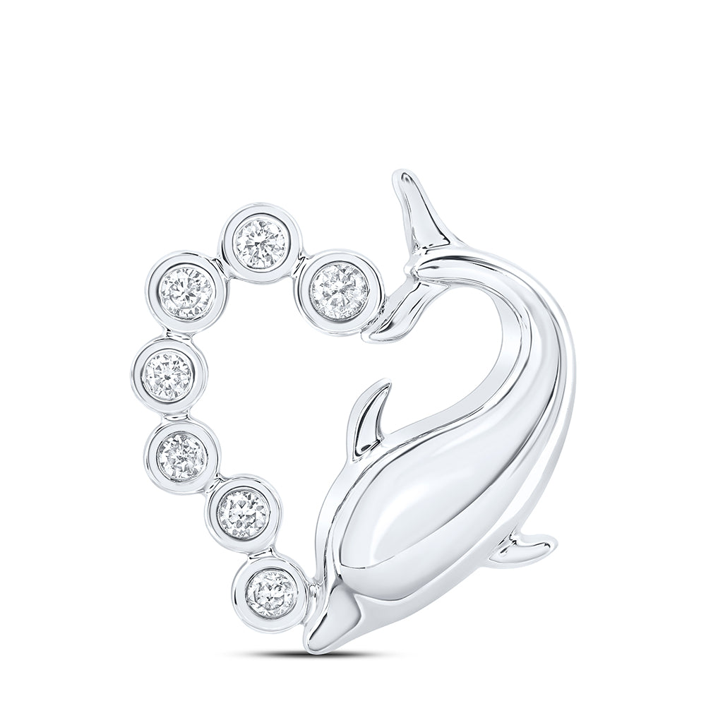 10kt Yellow Or White Gold Diamond Heart Pendant
