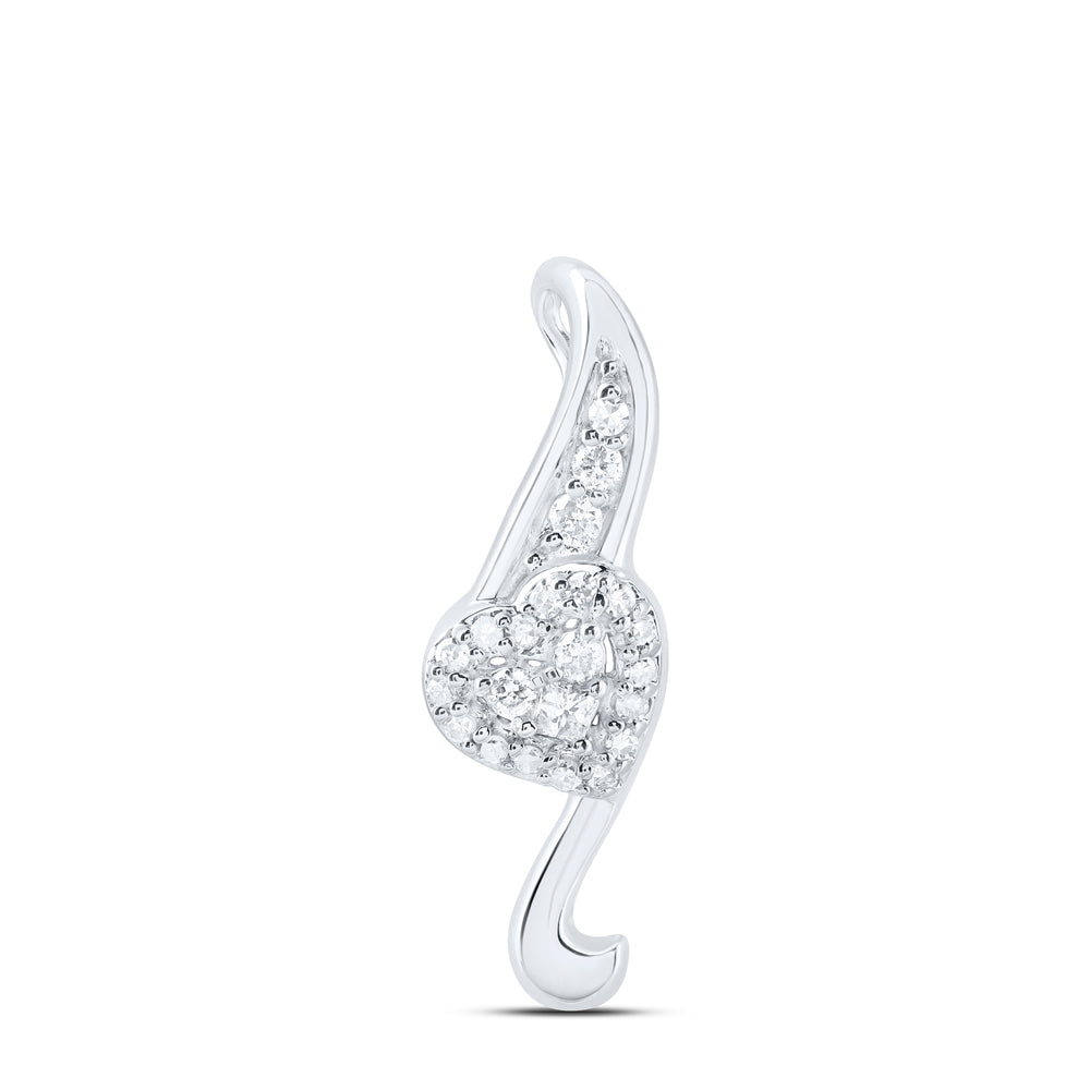 10kt Yellow Or White Gold Diamond Heart Pendant