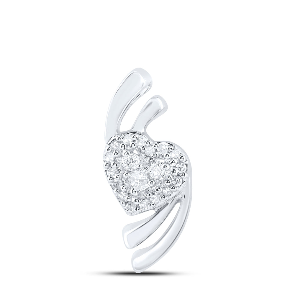 10kt Yellow Or White Gold Diamond Heart Pendant