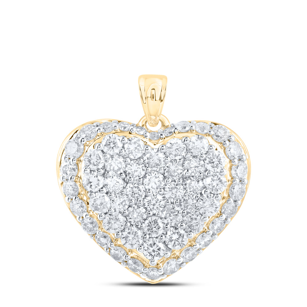 10kt Yellow Or White Gold Diamond Heart Pendant