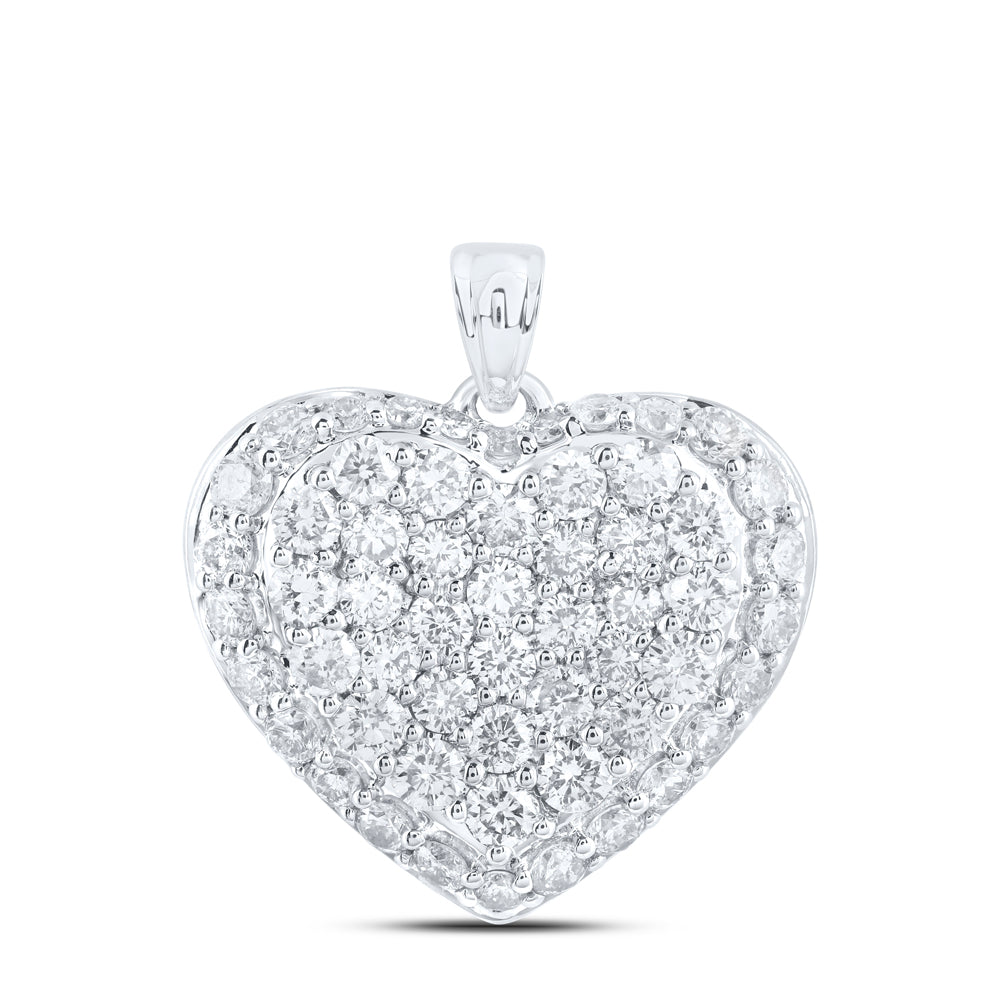 10kt Yellow Or White Gold Diamond Heart Pendant