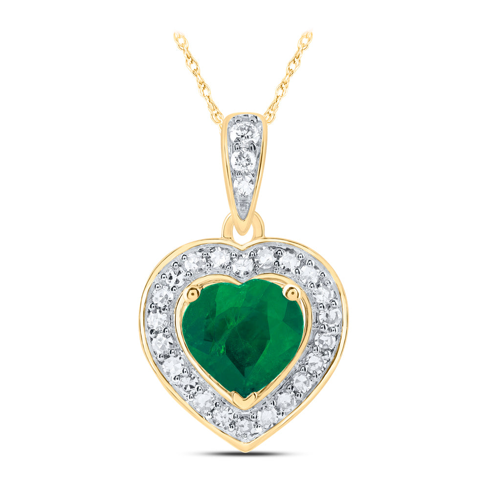 10kt Yellow Or White Or Rose Gold Diamond 5.5x5.5 Mm Em Heart Natural Gem Heart Pendant
